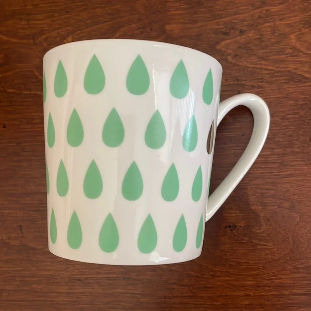 Clay Art Green, Gold, and White Mug Dishwasher Safe OS EUC